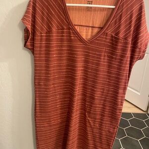 Title Nine Rust Striped Mini Dress